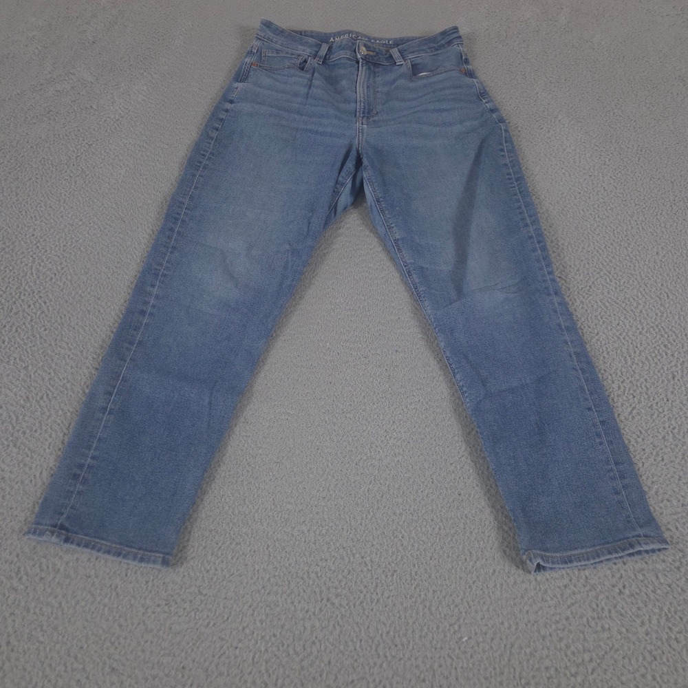 American Eagle Jeans Womens 10 Blue Mom Tapered Leg Stretch High Rise Denim